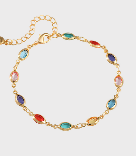 Alessia Gold Multi Stones Bracelet