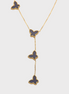 Papillon Butterfly Gold Necklace -Black