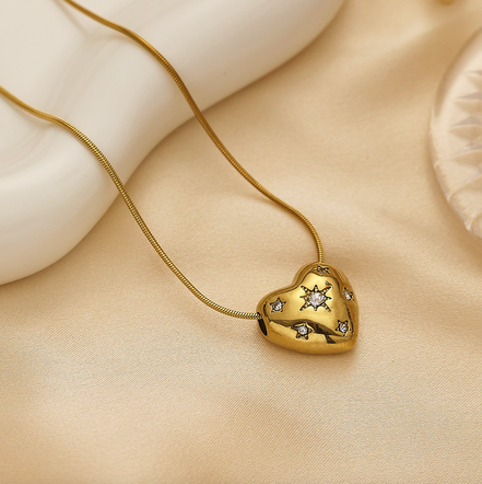 Celestia Heart  Gold Necklace