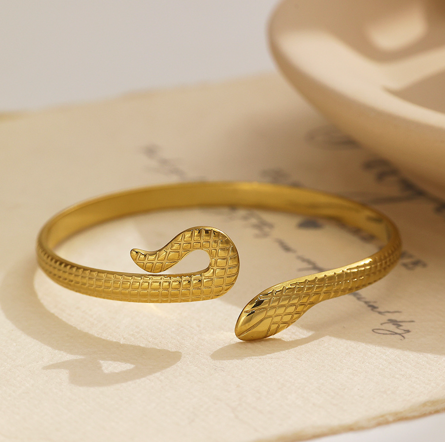 Ophidia Gold Cuff Bracelet