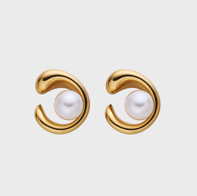 Aurielle Gold Curved Earrings