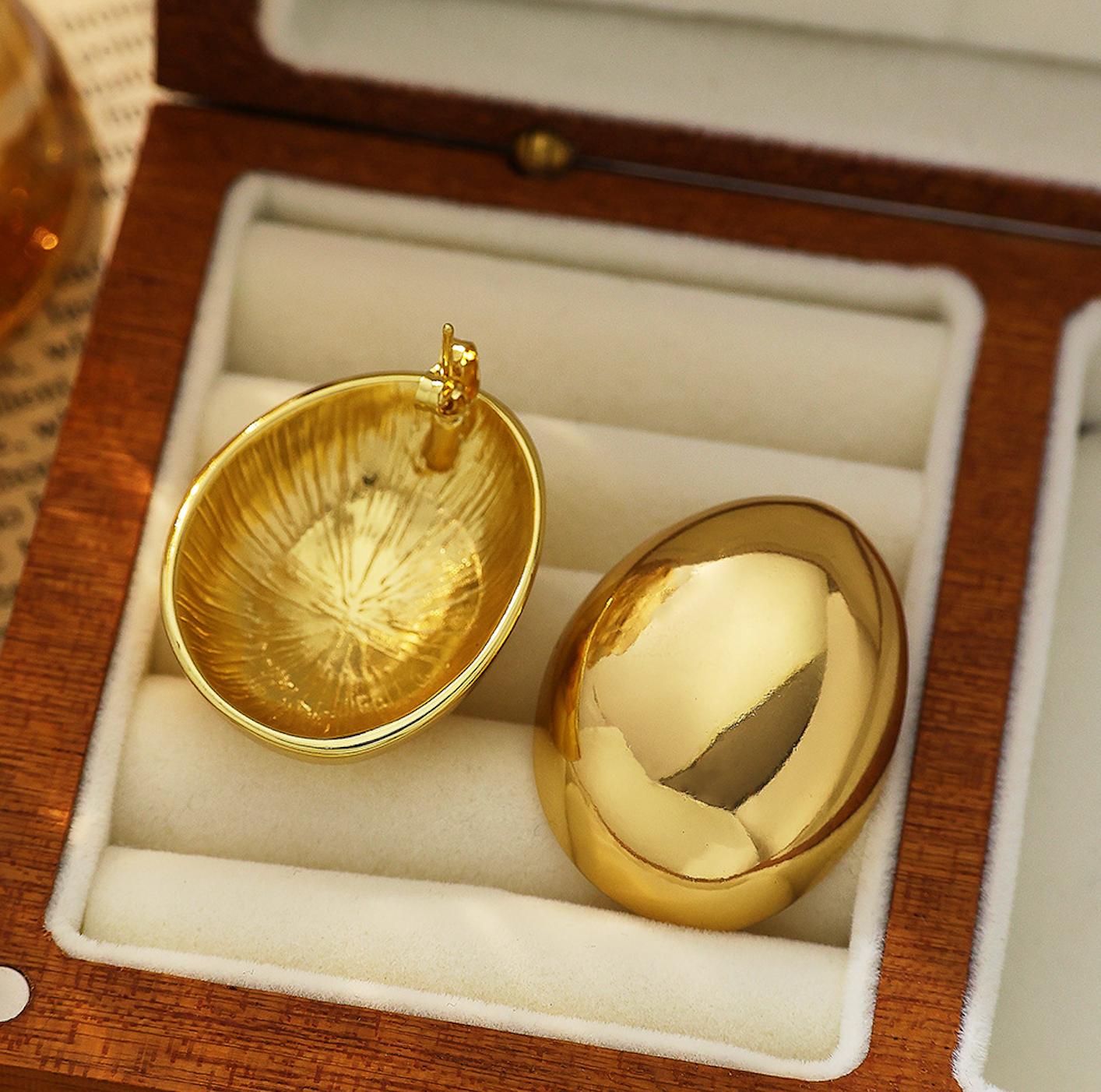 Aurora Gold Oval Earrings