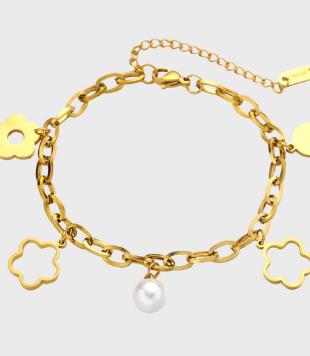 Fleur Pearl Gold Bracelet