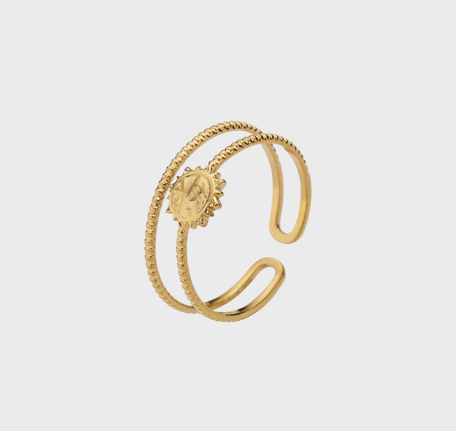 Solene Adjustable Sun Gold Ring