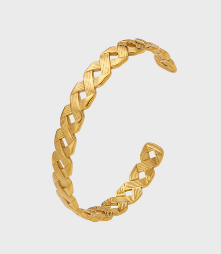 Isla Braided Gold Cuff Bracelet