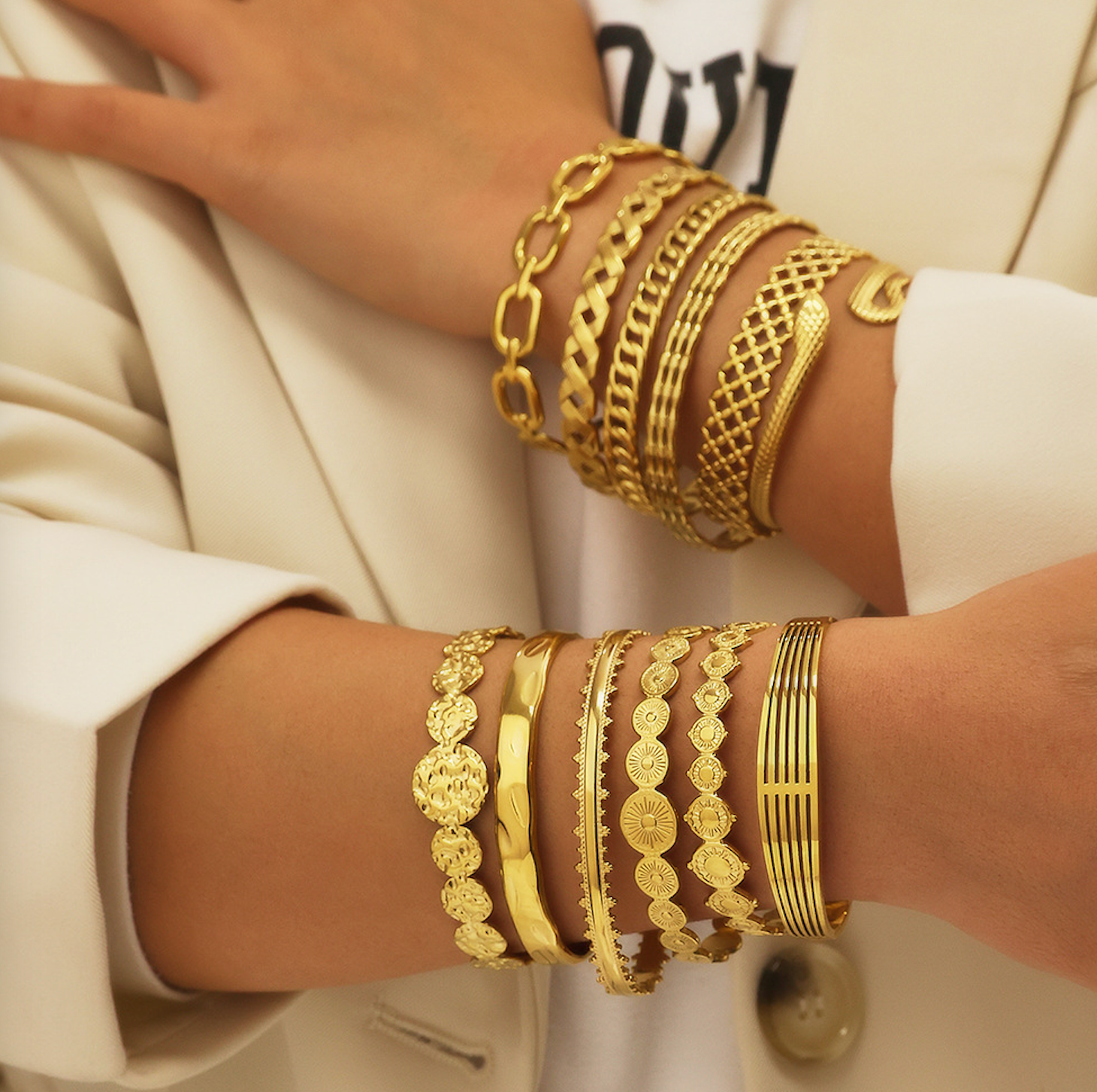 Adira Link Gold Cuff Bracelet