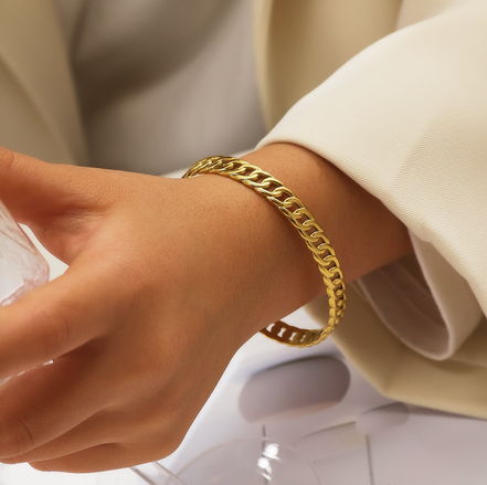 Celine Chain Gold Cuff Bracelet