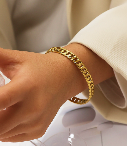 Celine Chain Gold Cuff Bracelet