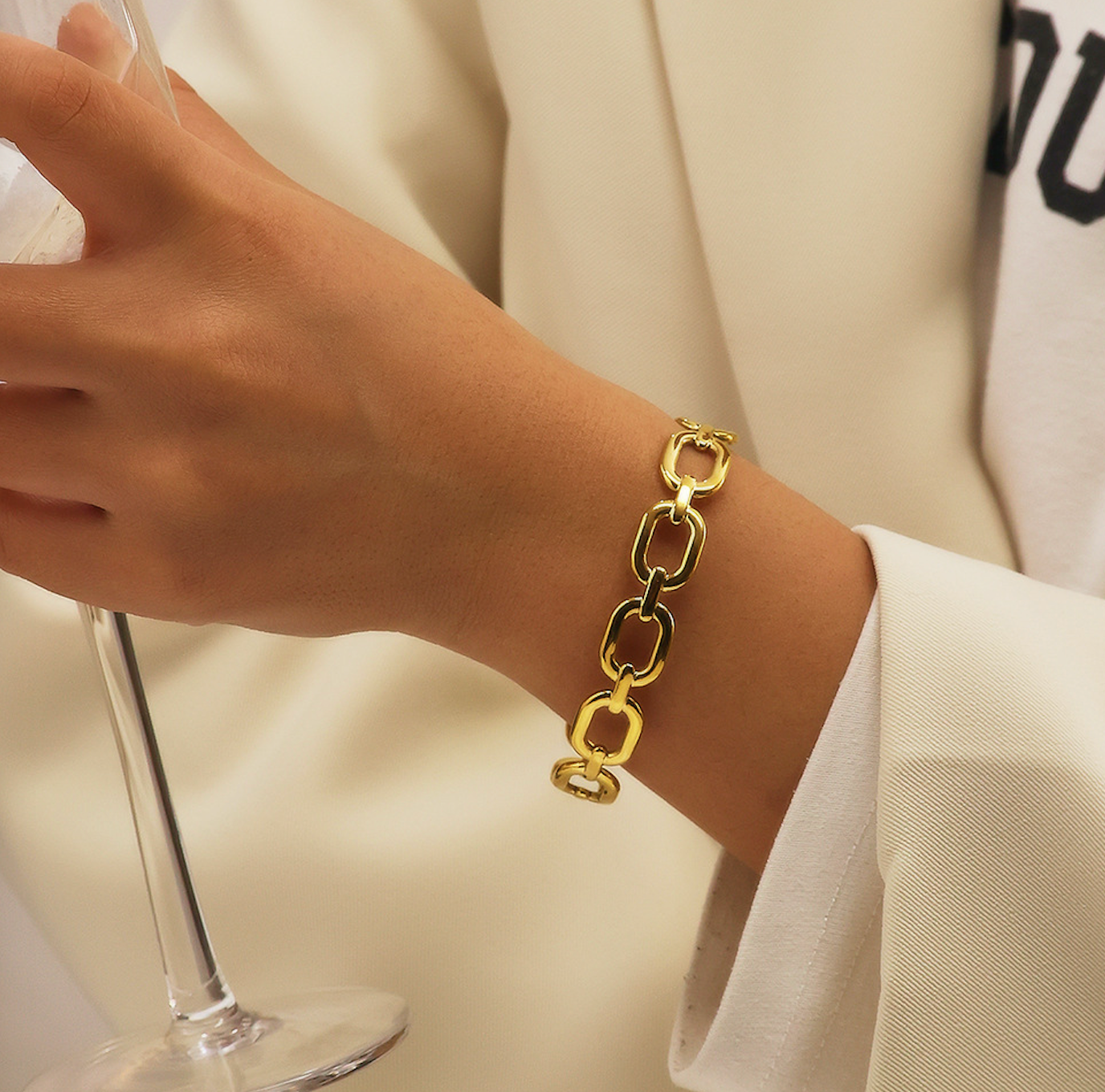 Adira Link Gold Cuff Bracelet