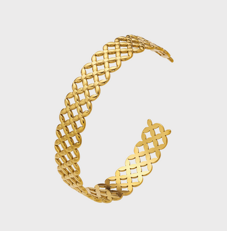 Estelle Weave Gold Cuff Bracelet