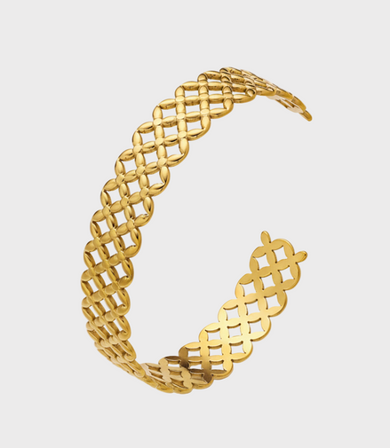 Estelle Weave Gold Cuff Bracelet