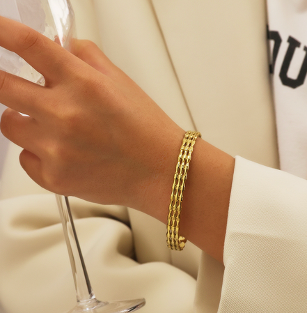 Camille Textured Gold Cuff Bracelet
