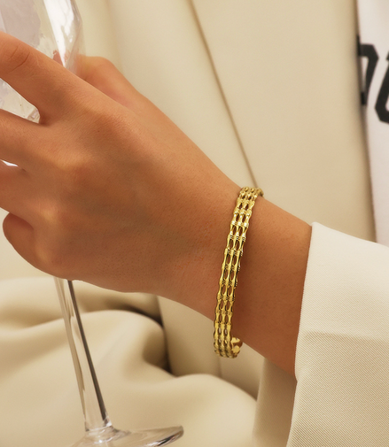 Camille Textured Gold Cuff Bracelet