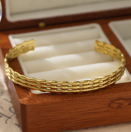 Camille Textured Gold Cuff Bracelet