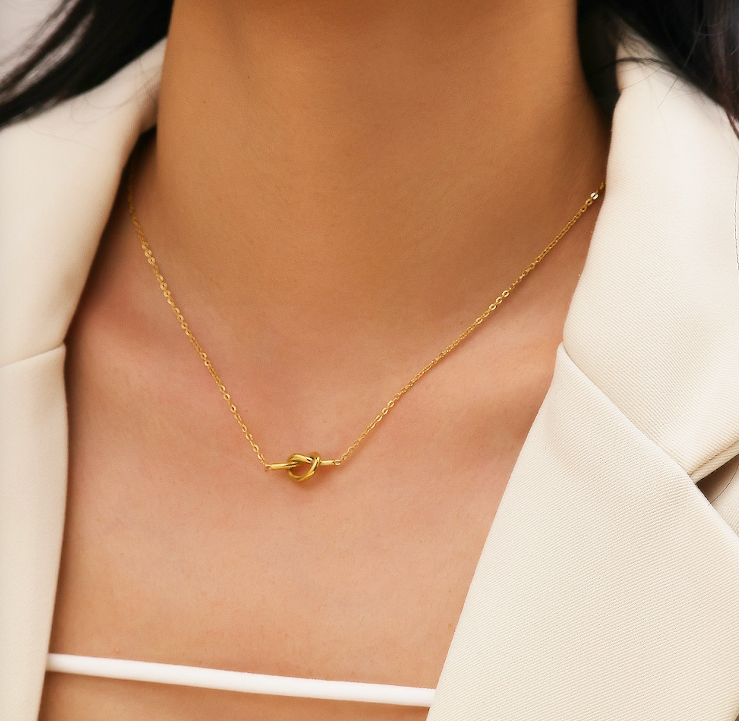 Nerisse Knot Gold Necklace