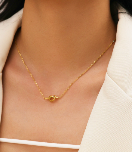 Nerisse Knot Gold Necklace