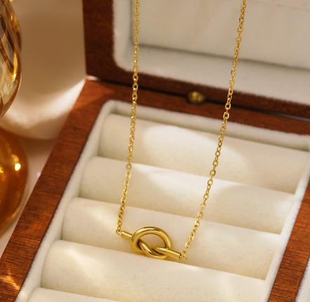 Nerisse Knot Gold Necklace