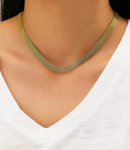 Celia Mesh Gold Necklace