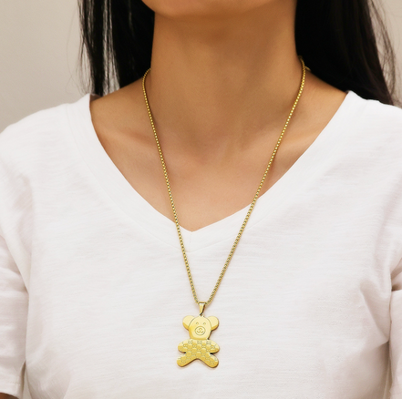 Teddy Charm Gold Necklace