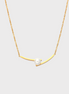 Gold Arc Pearl Necklace