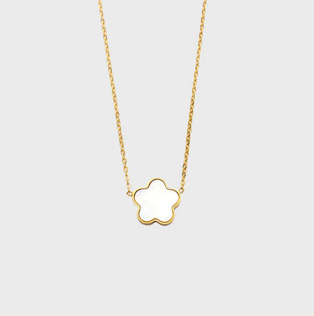 White Clover Gold Necklace