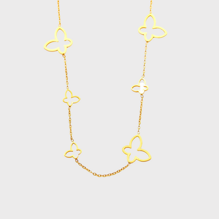 Gold Butterfly Link Necklace