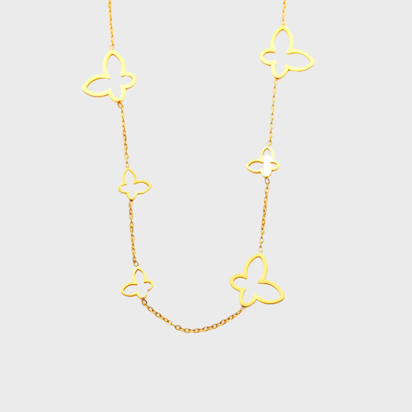 Gold Butterfly Link Necklace