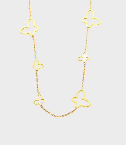 Gold Butterfly Link Necklace