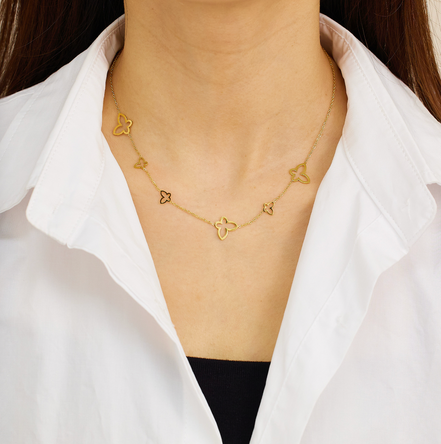 Gold Butterfly Link Necklace