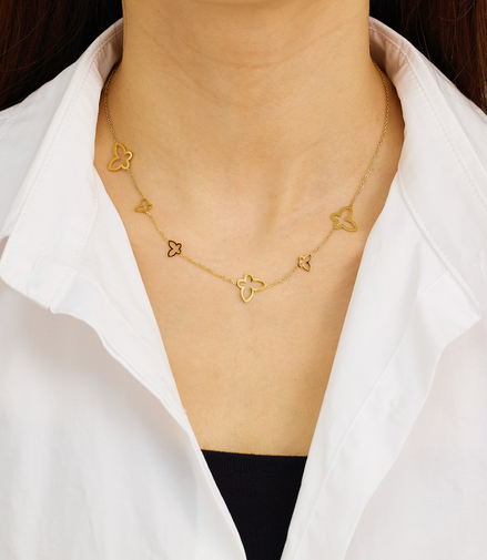 Gold Butterfly Link Necklace