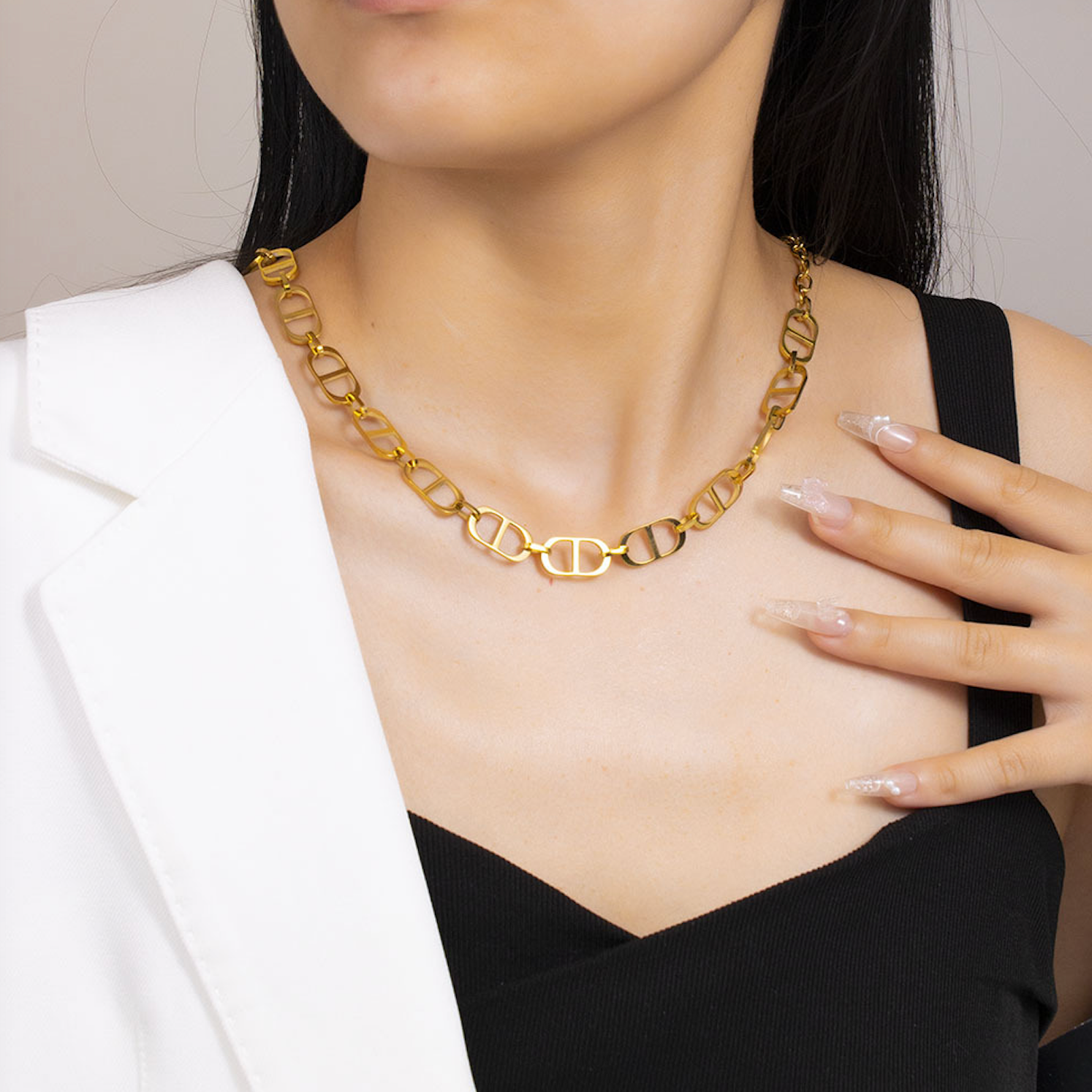 Gold Open Link Necklace
