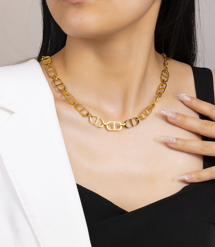 Gold Open Link Necklace