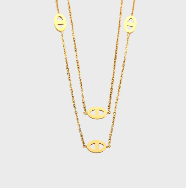 Gold Double Link Necklace