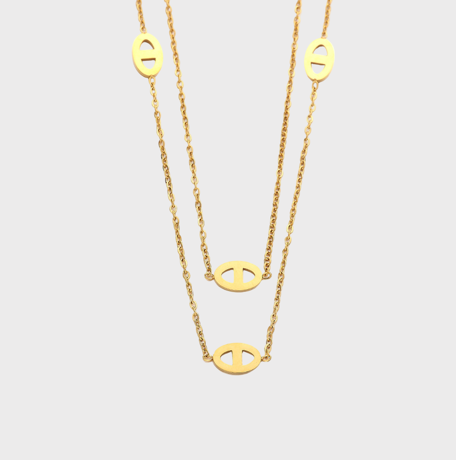 Gold Double Link Necklace