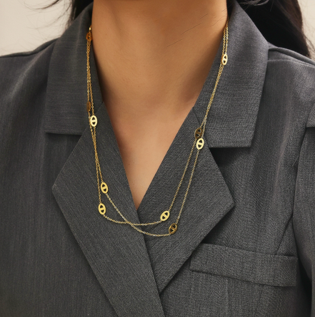 Gold Double Link Necklace