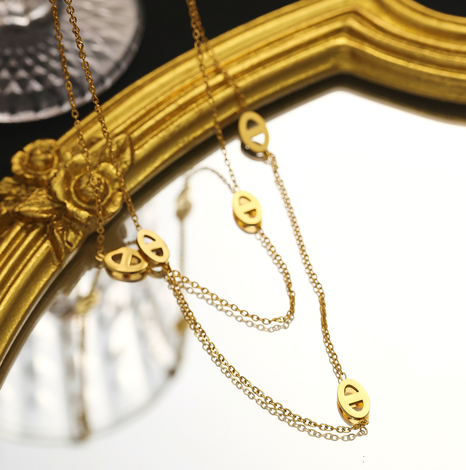 Gold Double Link Necklace