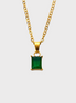 Emerald Gem Gold Necklace Green
