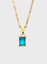 Emerald Gem Gold Necklace Blue