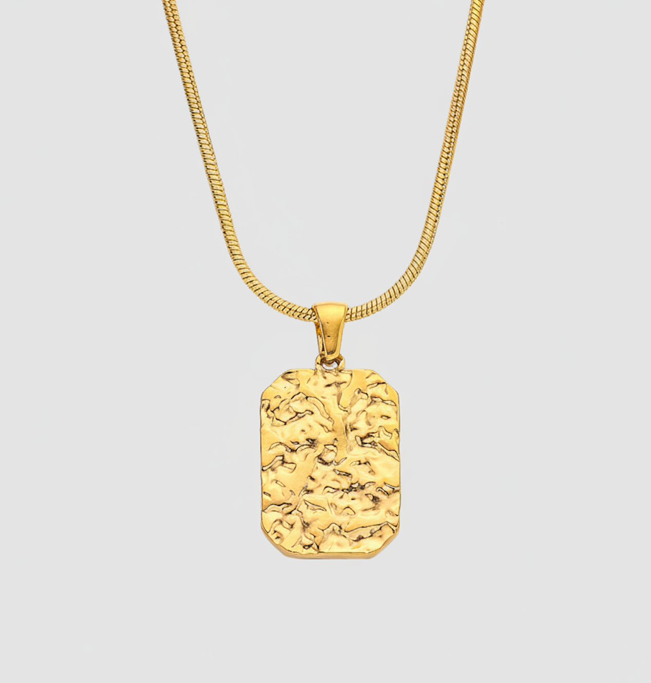 Textured Gold Plate Necklace