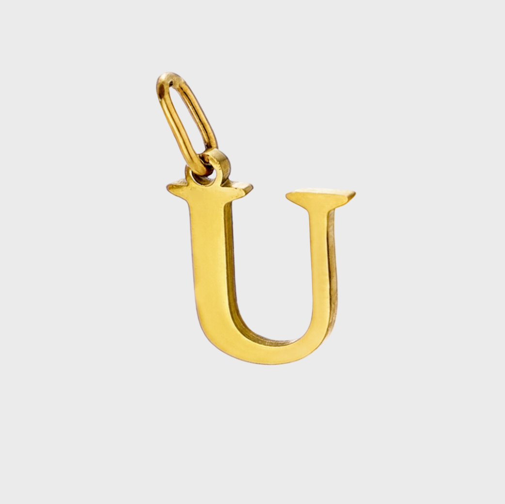 Gold Initial Letter Charm