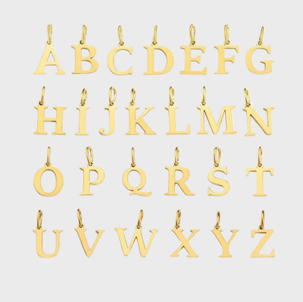 Gold Initial Letter Charm