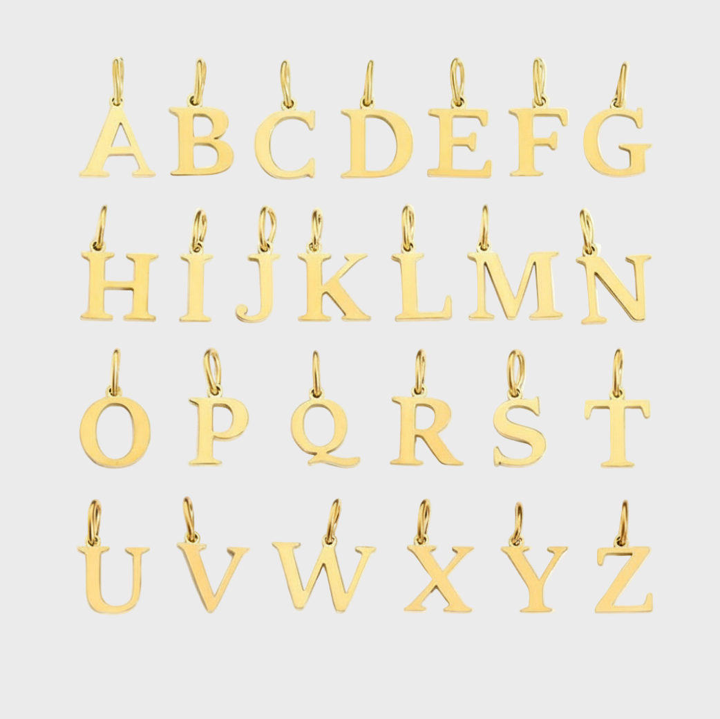 Gold Initial Letter Charm