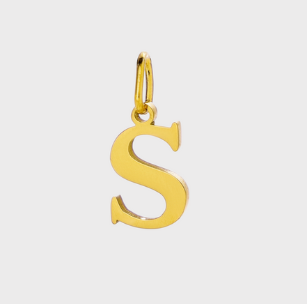 Gold Initial Letter Charm