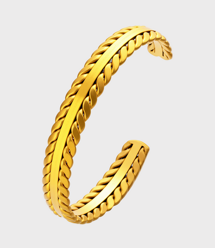 Gold Braided Cuff Bracelet