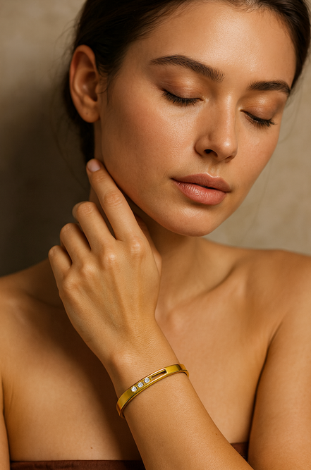 Gold Crystal Bar Bracelet