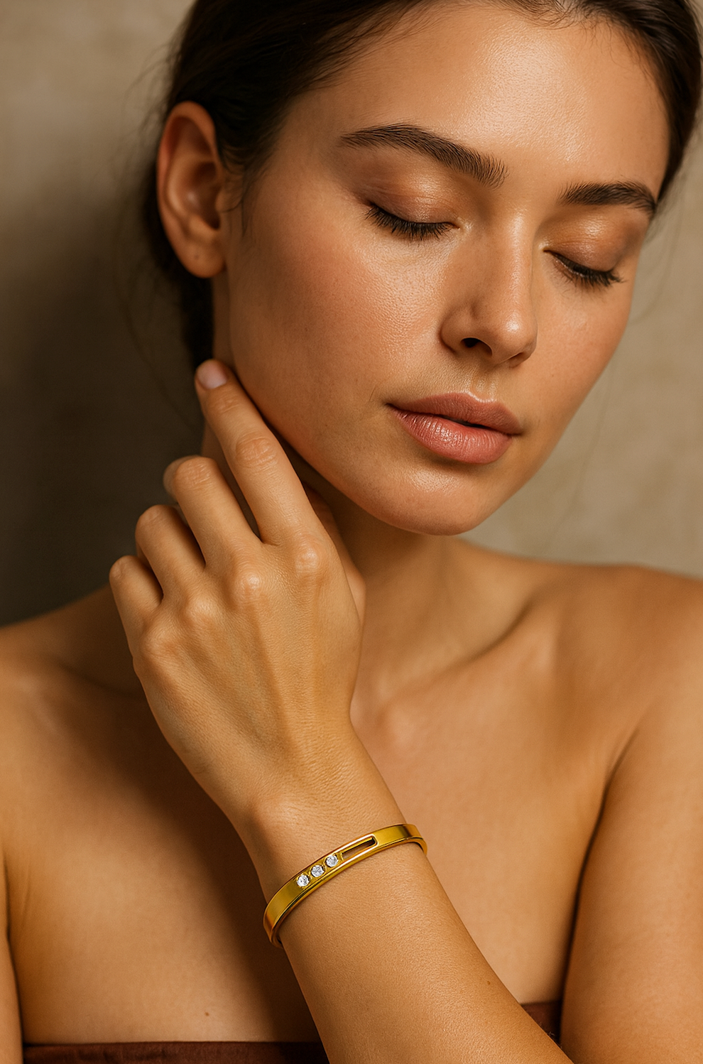 Gold Crystal Bar Bracelet