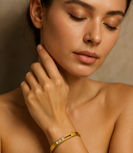 Gold Crystal Bar Bracelet