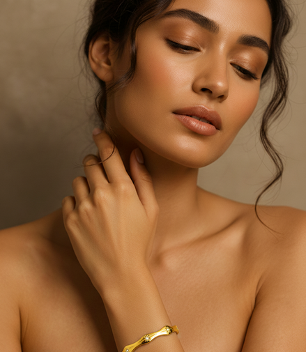 Gold Wave Crystal Bracelet