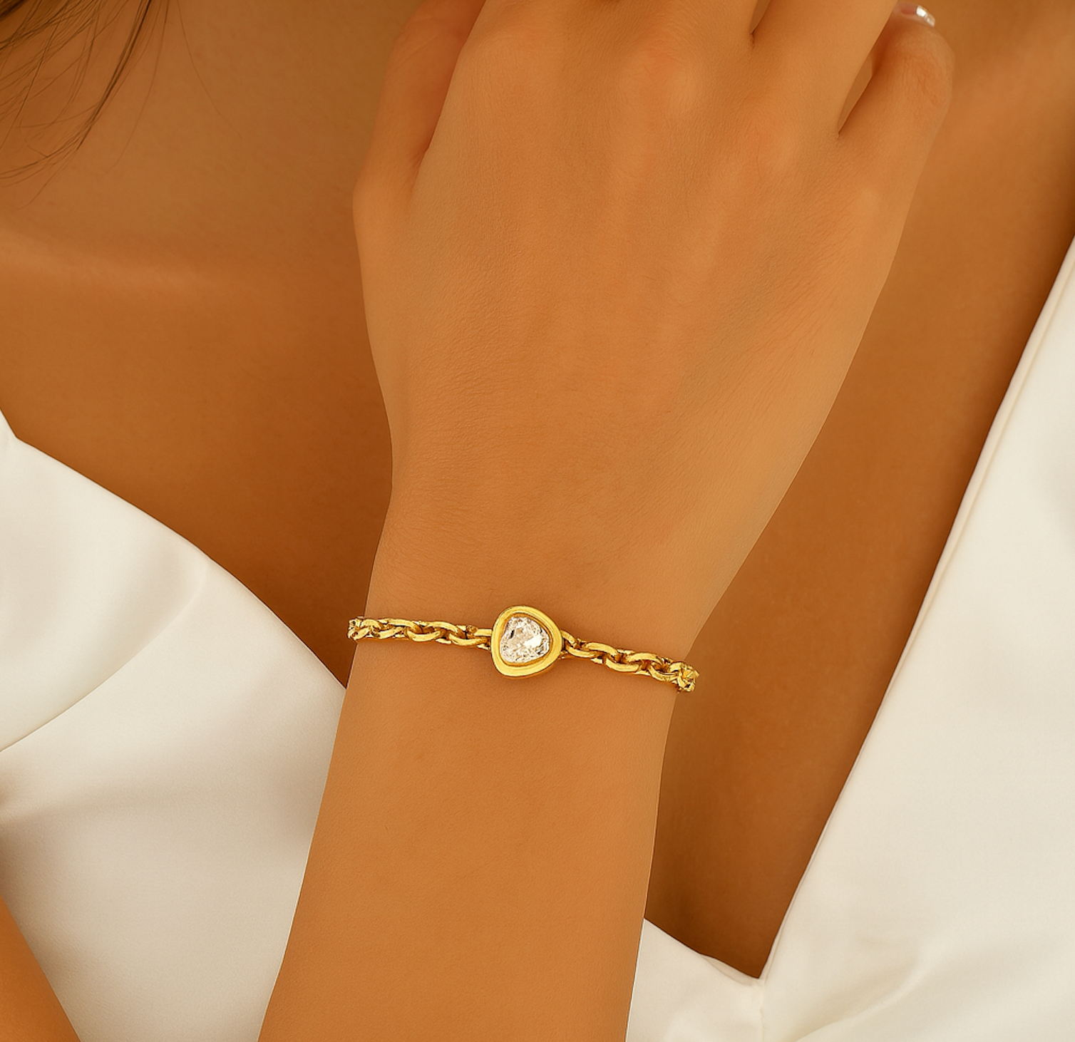 Triesta Gold Crystal Bracelet
