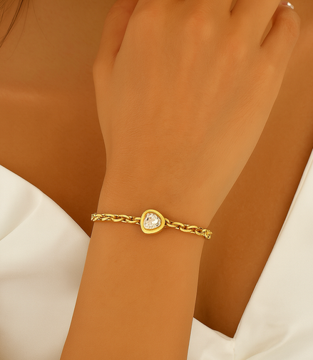 Triesta Gold Crystal Bracelet